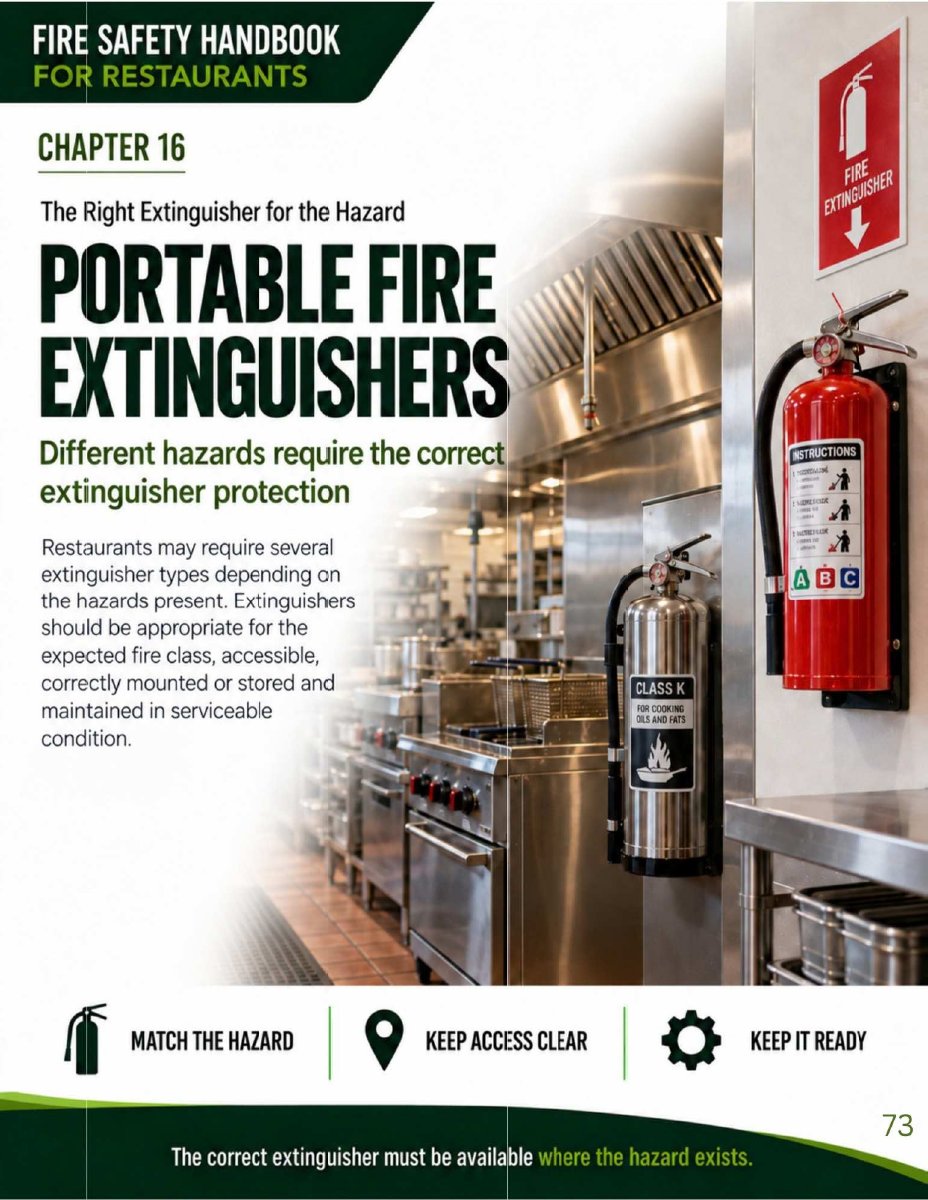 Restaurant handbook Class K extinguisher page preview