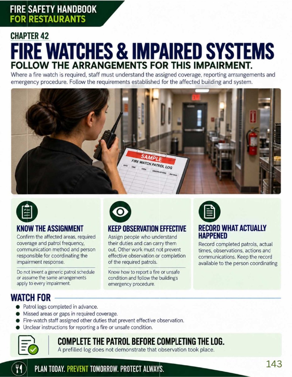 Restaurant fire watch handbook page preview