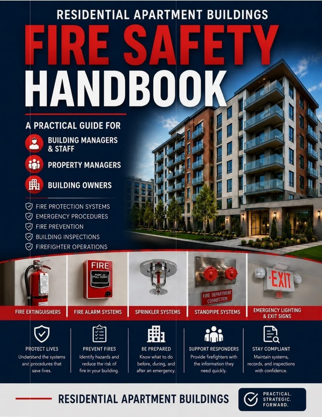 Cover of the Residential Apartment Building Fire Safety Handbook